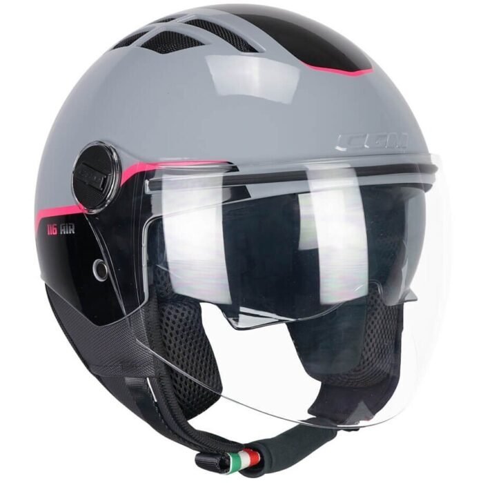 Casco Jet CGM 116A AIR BICO grigio fucsia fluo gloss