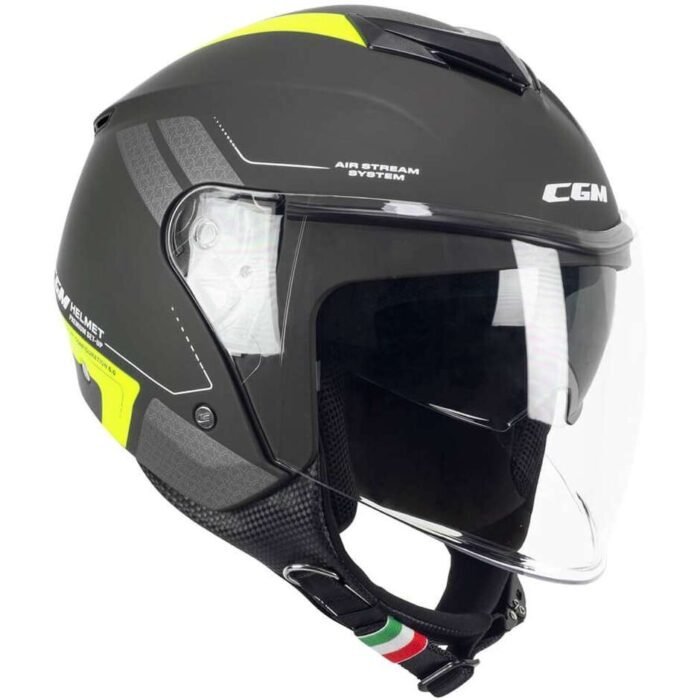 Casco Jet CGM 126G IPER CITY Grafite Giallo fluo opaco