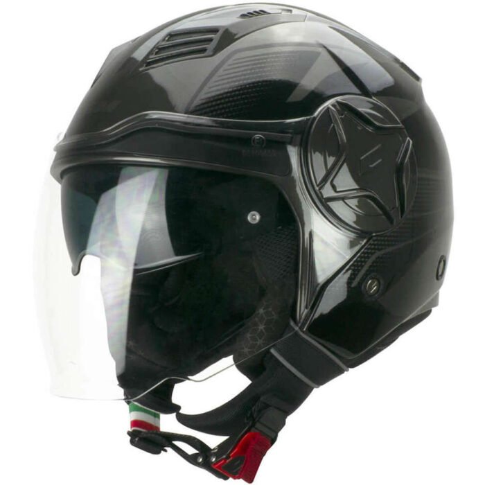 Casco Jet Doppia Visiera CGM 169G ILLI Sport Grafite Nero gloss