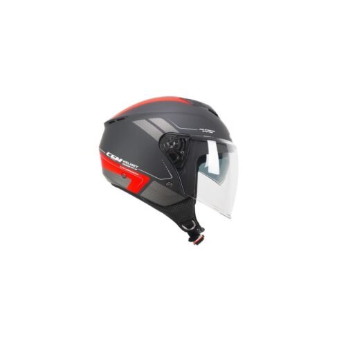 Casco Jet CGM 126G IPER CITY nero rosso matt