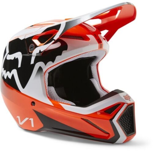 Casco Fox V1 Leed Arancione Fluo gloss