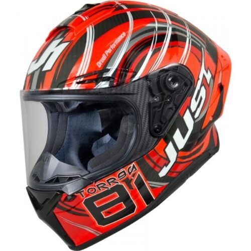 Casco integrale Just1 J-Gpr in carbonio Replica Torres Rosso