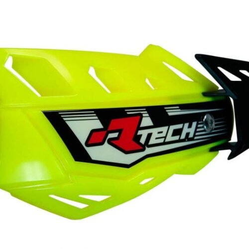 Paramani moto con kit di montaggio FLX RACETECH giallo fluo