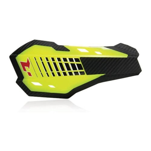 Paramano per moto con kit di montaggio R-Tech HP2 giallo fluo