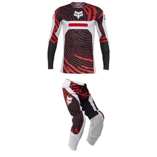 Completo Moto Cross Enduro Fox Flexair Impression Bianco/Nero/Rosso