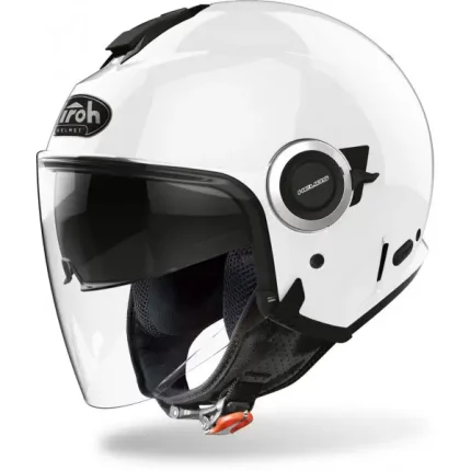 casco jet airoh helios bianco lucido