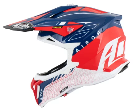 CASCO AIROH STRYCKER ROSSO BLU GLOSS