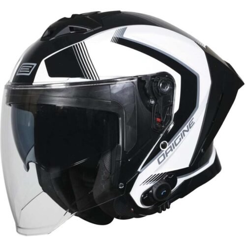 Casco Moto + Bluetooth Origine demi-jet Aprica Black White