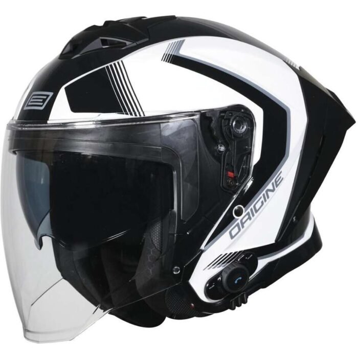 Casco Moto + Bluetooth Origine demi-jet Aprica Black White