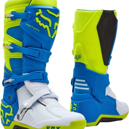 Stivali Moto Cross Enduro Fox Motion Blue/Yellow Fluo