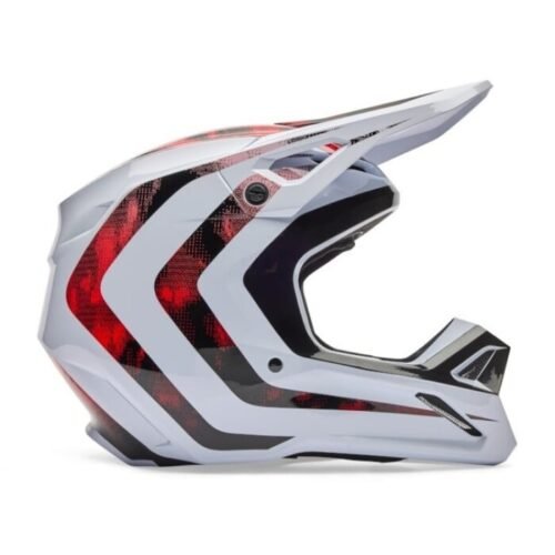 Casco Moto Cross Enduro Fox V1 Kairos White Red Fluo