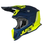 casco moto cross enduro just1 j18 blu e giallo