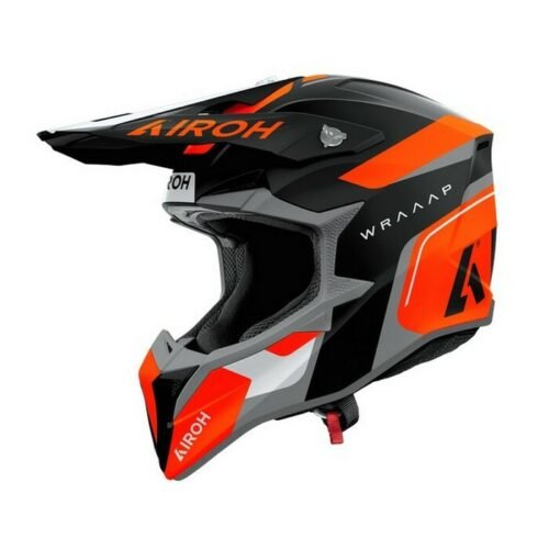 Casco Moto Cross Enduro Airoh Wraap Conquer Orange Matt