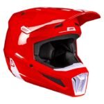 casco moto cross enduro leatt rosso bianco