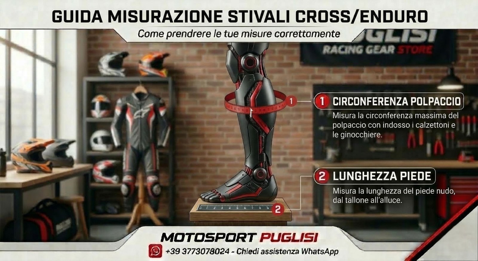 Come misurare il piede per stivali cross