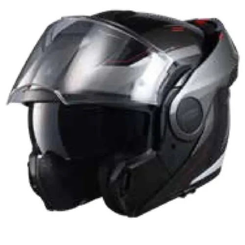Casco Moto Modulare Reversibile MPH ARTRA Grafica Nero Titanio Rosso