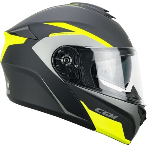 Casco Moto Modulare CGM 568G BER DRESDA Grafite Giallo Fluo Opaco