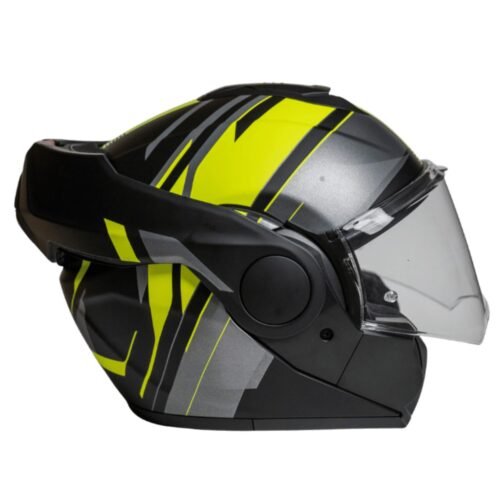 Casco Moto Modulare Reversibile MPH ARTRA Vision Nero Argento Giallo
