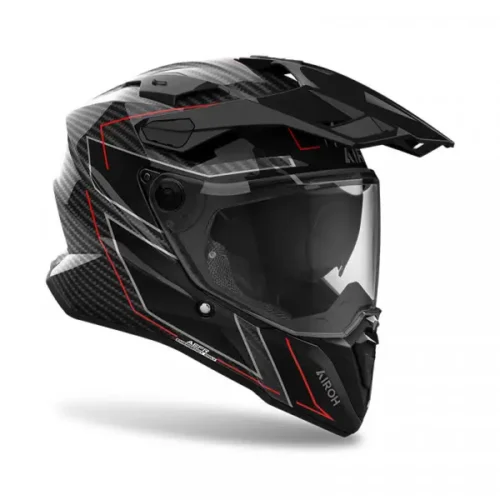 CASCO MOTO AIROH COMMANDER 2 FULL CARBON BLACK STYLISH