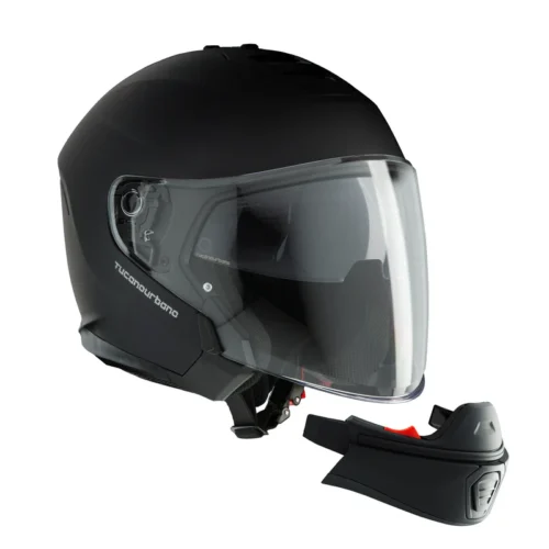 Casco Moto Integrale con Mentoniera Staccabile Tucano Urbano Hyperlink Matt Black | Nero Opoaco