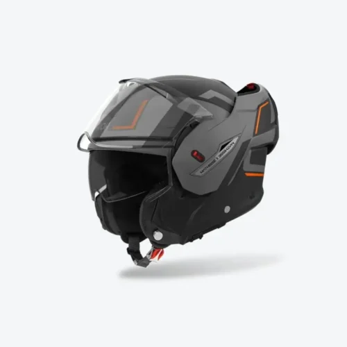 Casco Moto Modulare AIROH Mathisse II Genius Orange Matt | Grigio Arancione