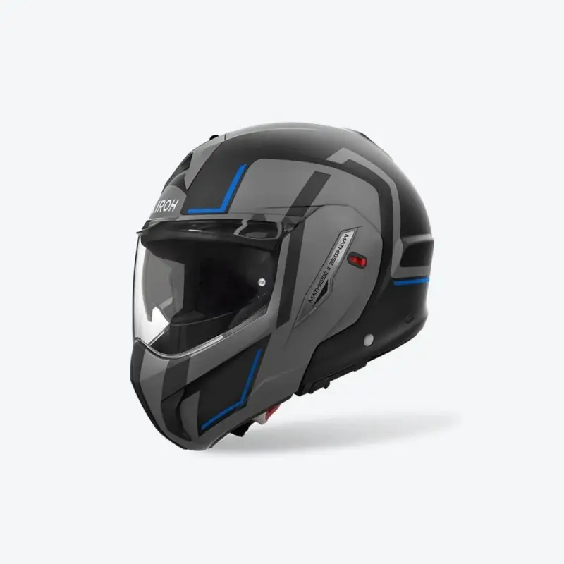 Casco Moto Modulare Reversibile AIROH Mathisse II Genius Blue Matt - immagine 2