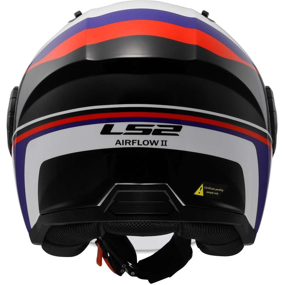 Casco Scooter Jet LS2 OF616 Airflow 2 RUSH Bianco Blu Rosso - immagine 2