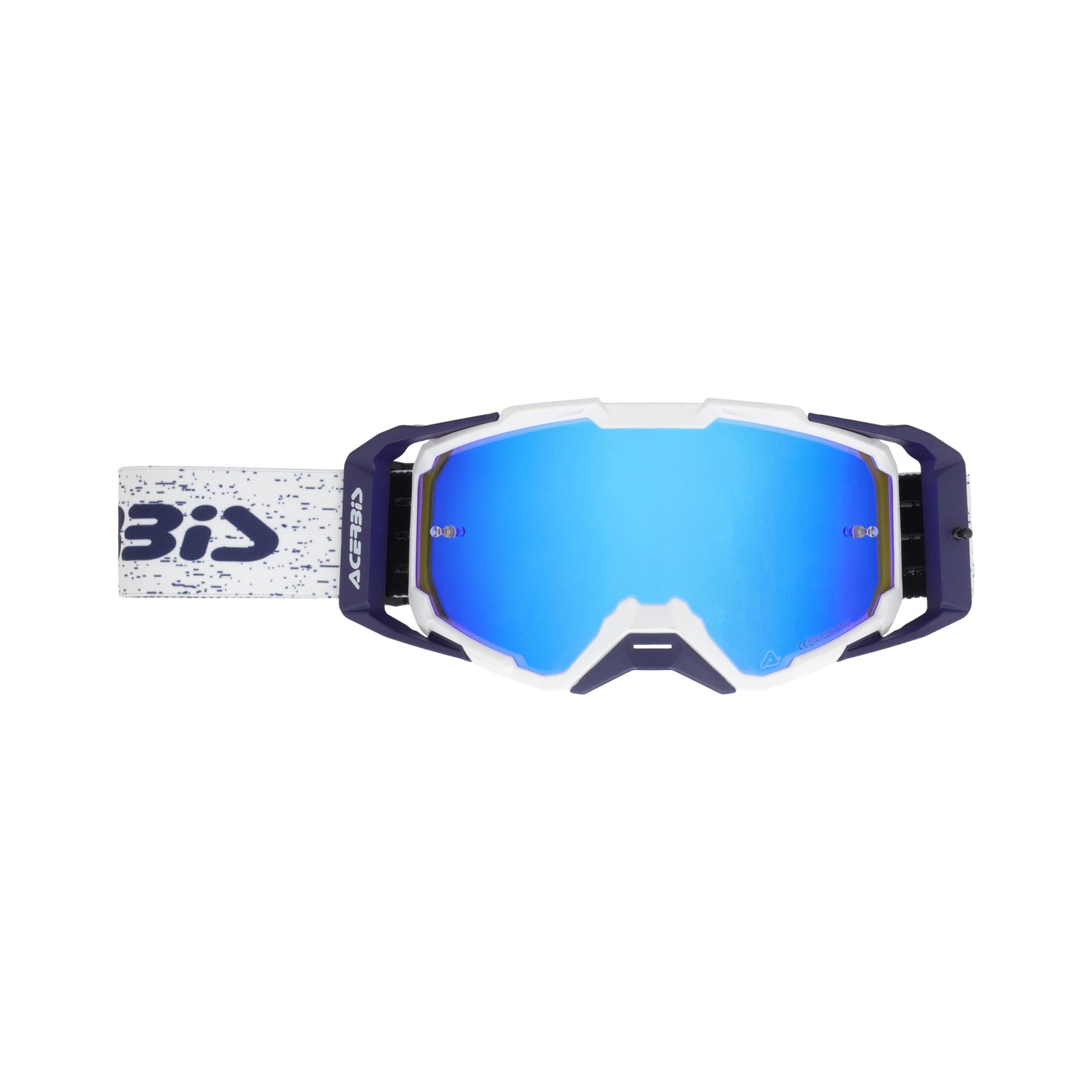 Maschera Motocross Acerbis Vitrion Mirror Lente Specchiata - Bianco/Blu ( 2027 ) - immagine 2