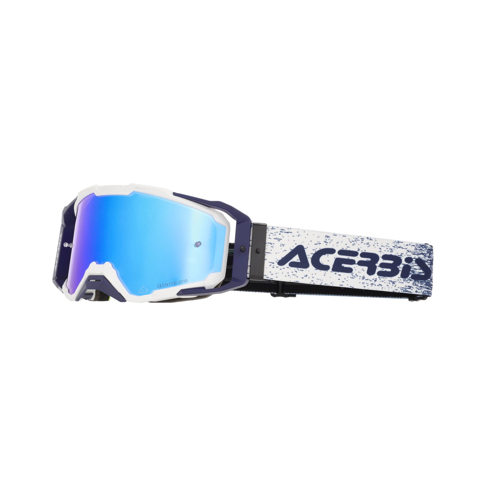 Maschera Motocross Acerbis Vitrion Mirror Lente Specchiata - Bianco/Blu ( 2027 )