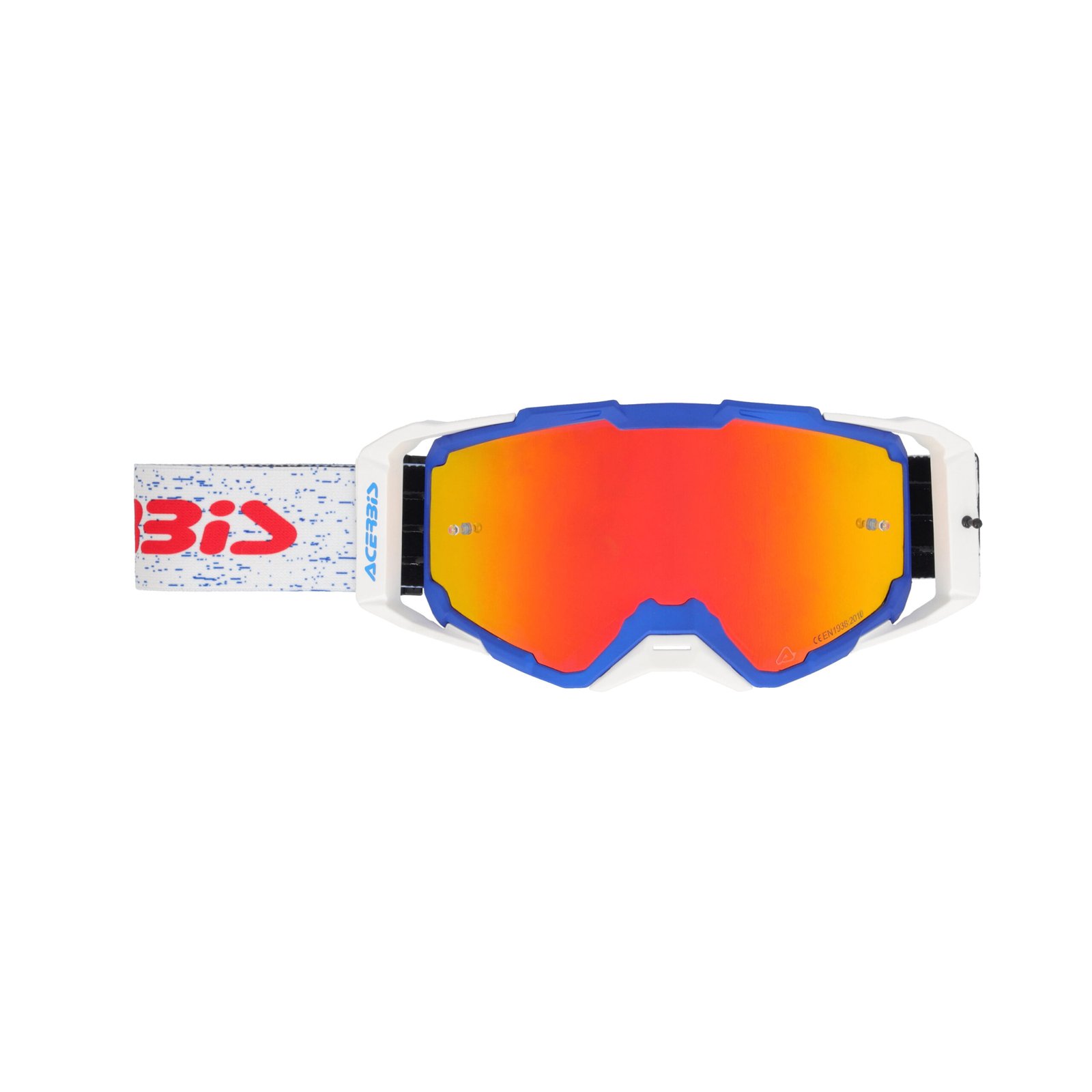 Maschera Motocross Acerbis Vitrion Mirror Lente Specchiata - Blu/Bianco ( 2027 ) - immagine 2