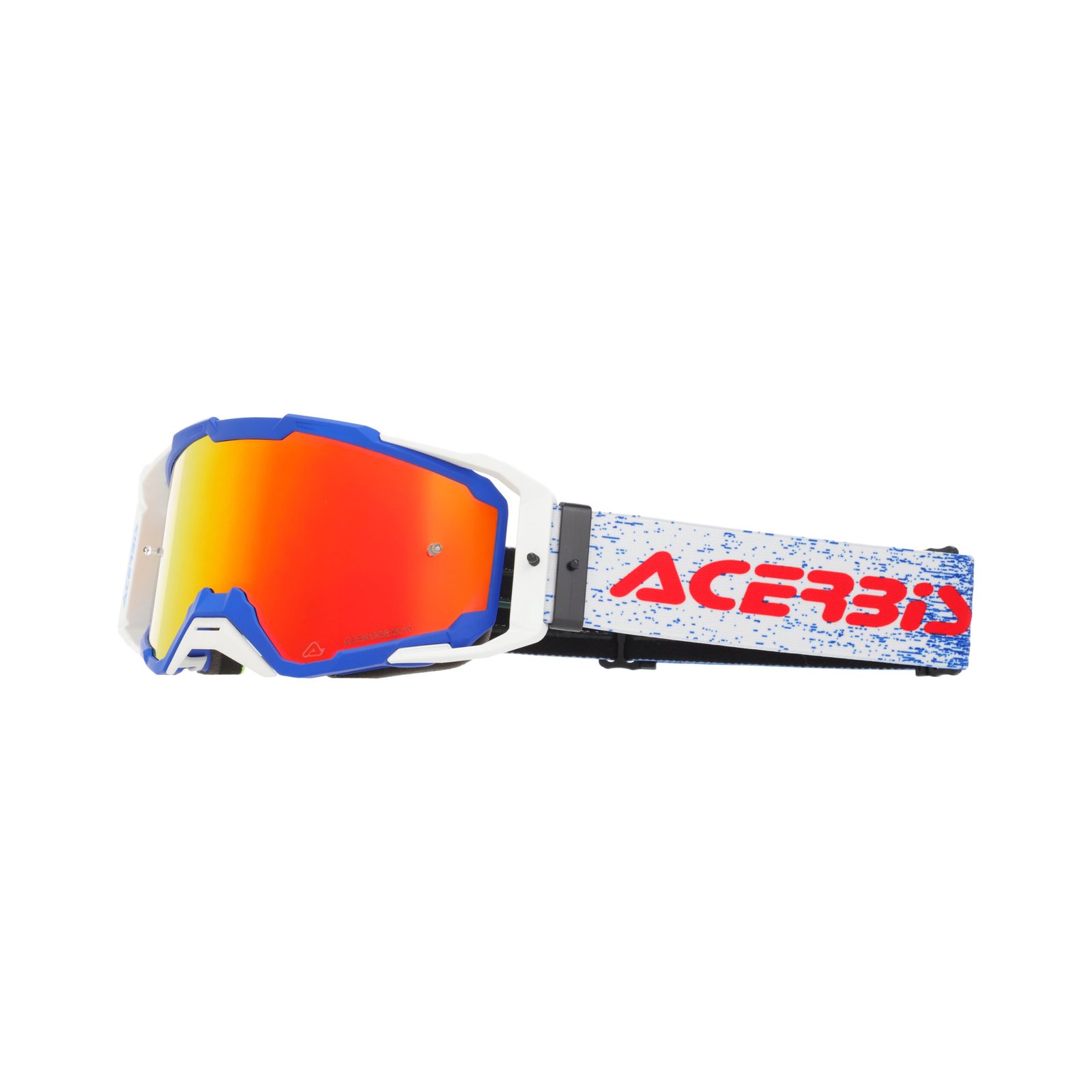 Maschera Motocross Acerbis Vitrion Mirror Lente Specchiata - Blu/Bianco ( 2027 )