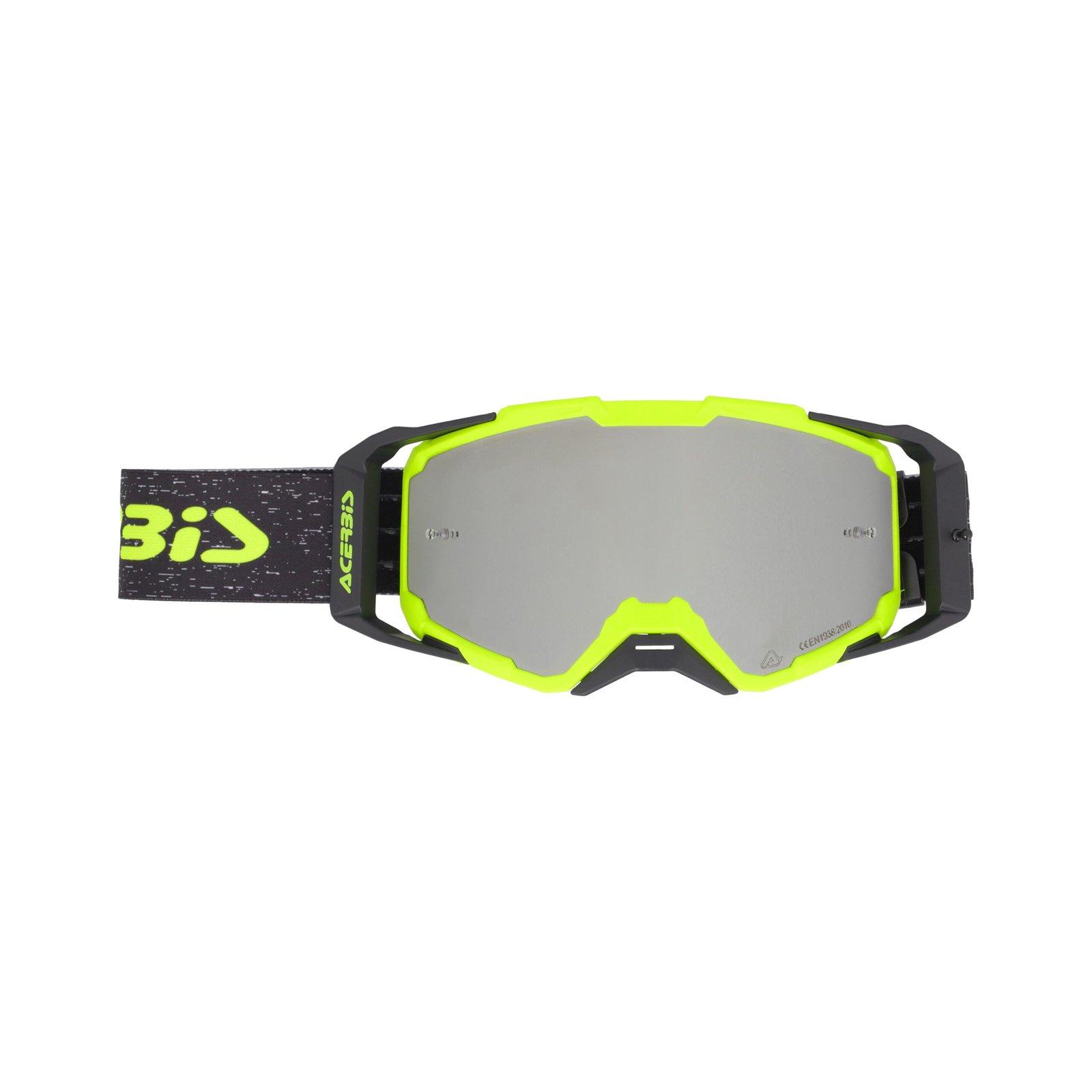 Maschera Motocross Acerbis Vitrion Mirror Lente Specchiata - Giallo Fluo/Nero ( 2027 ) - immagine 2
