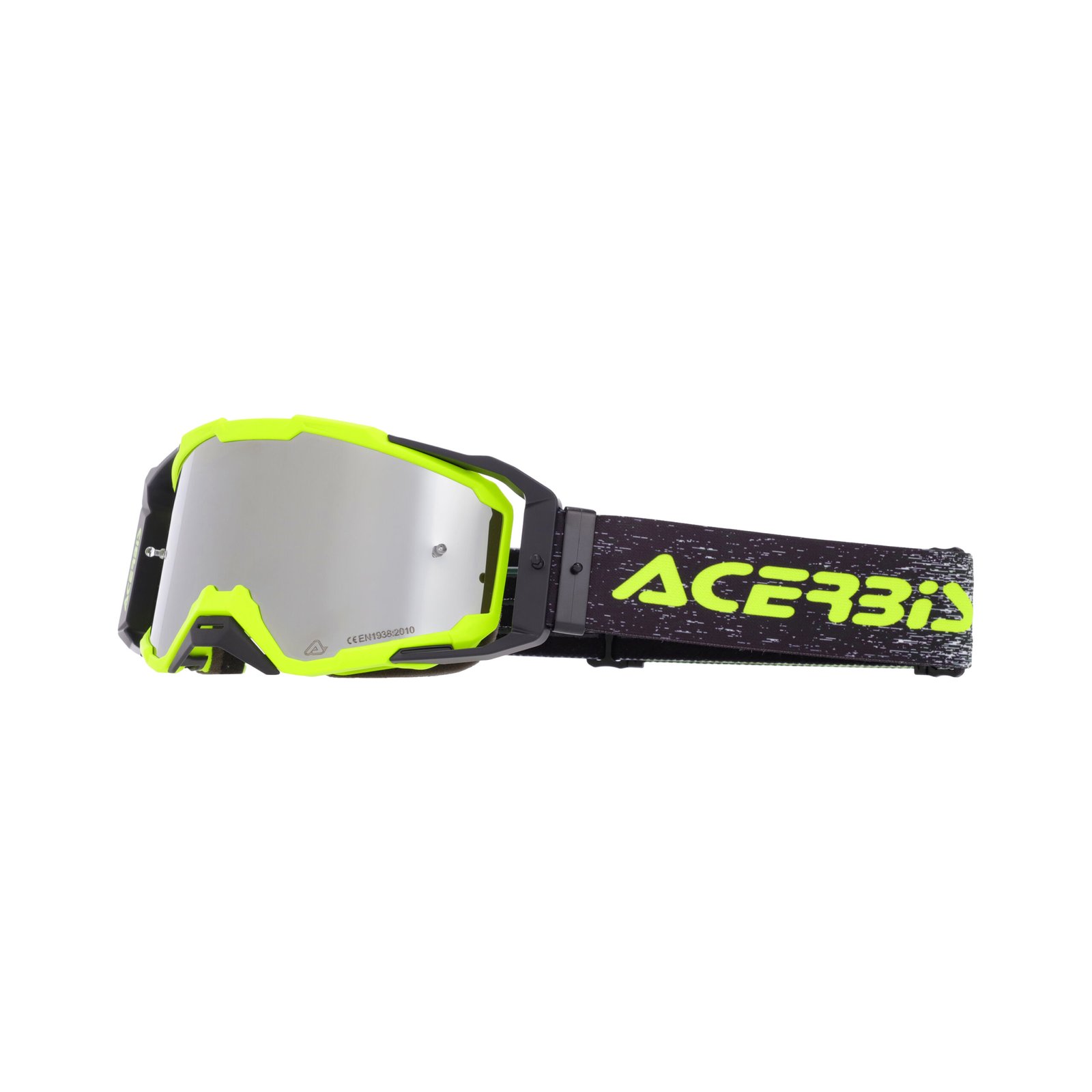 Maschera Motocross Acerbis Vitrion Mirror Lente Specchiata - Giallo Fluo/Nero ( 2027 )