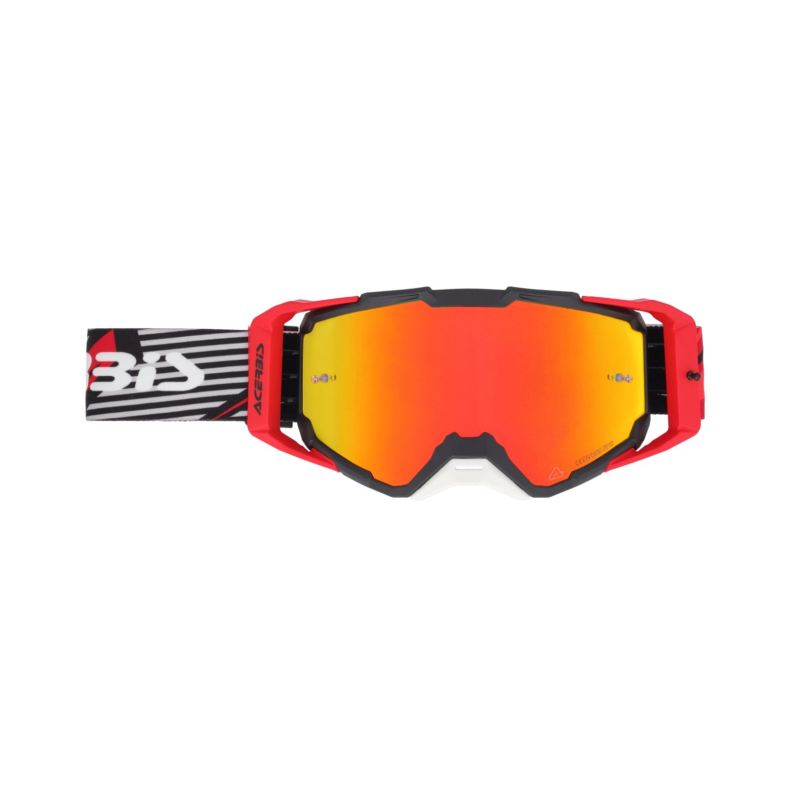 Maschera Motocross Acerbis Vitrion Mirror Lente Specchiata - Nero/Rosso ( 2027 ) - immagine 2