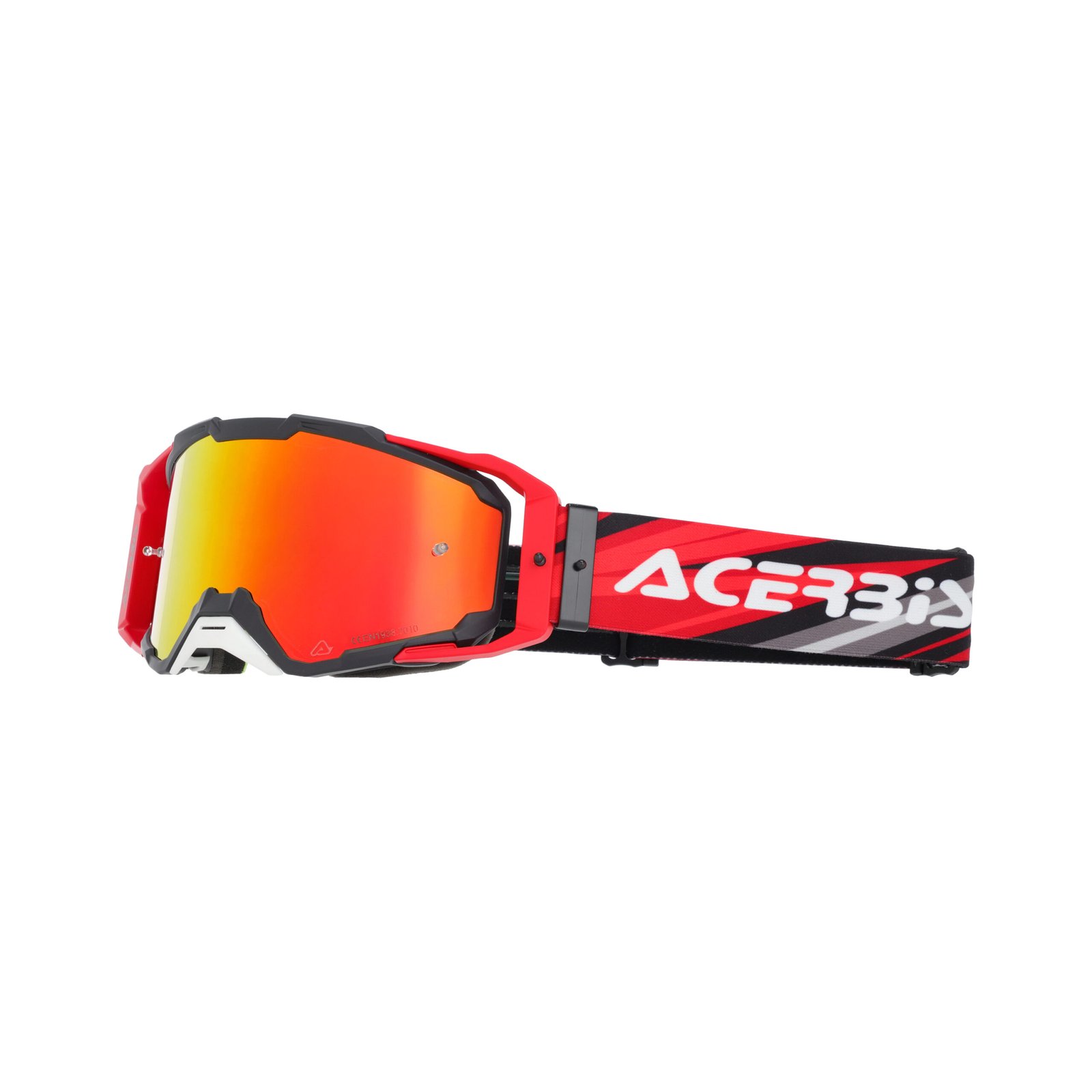 Maschera Motocross Acerbis Vitrion Mirror Lente Specchiata - Nero/Rosso ( 2027 )