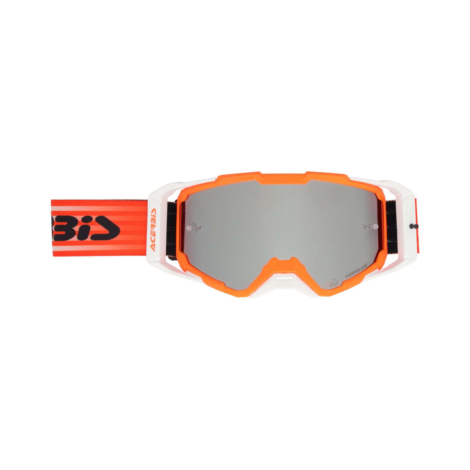 Maschera Motocross Enduro Acerbis Vitrion Mirror Lente Specchiata - Arancio/Bianco ( 2027 ) - immagine 2