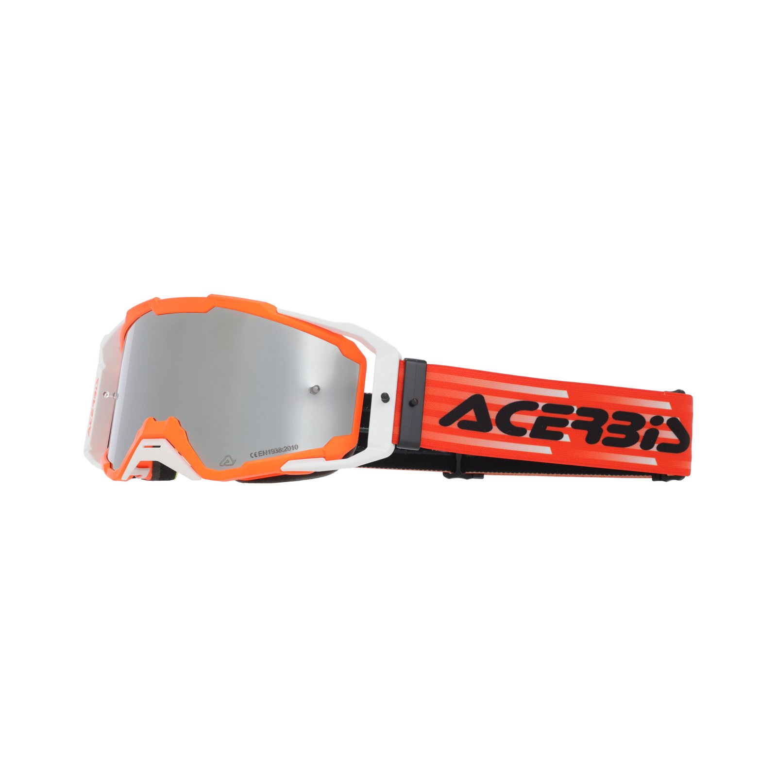 Maschera Motocross Enduro Acerbis Vitrion Mirror Lente Specchiata - Arancio/Bianco ( 2027 )