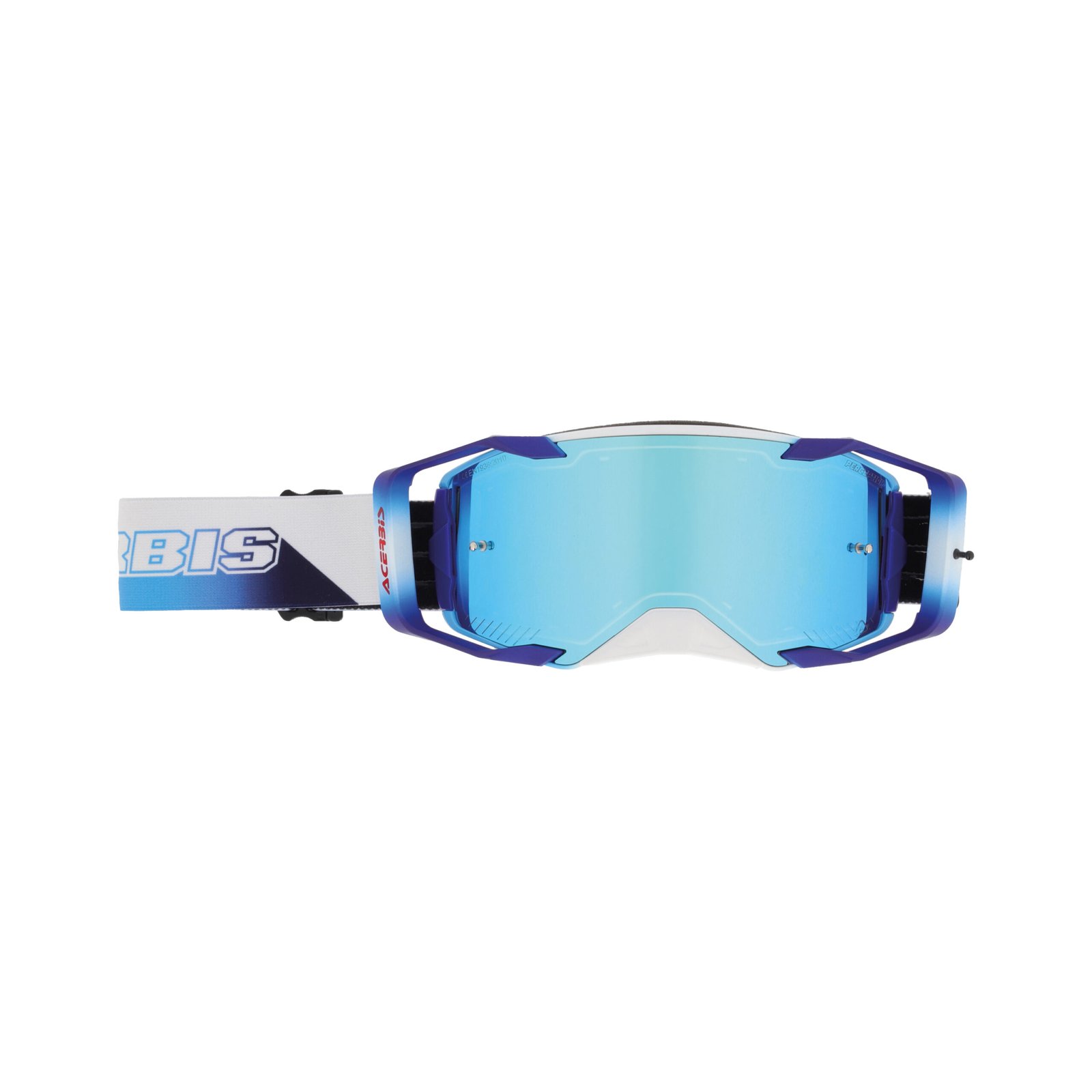 Maschera Motocross Enduro Acerbis Vortex Mirror Lente Specchiata - Bianco/Blu ( 2027 ) - immagine 2