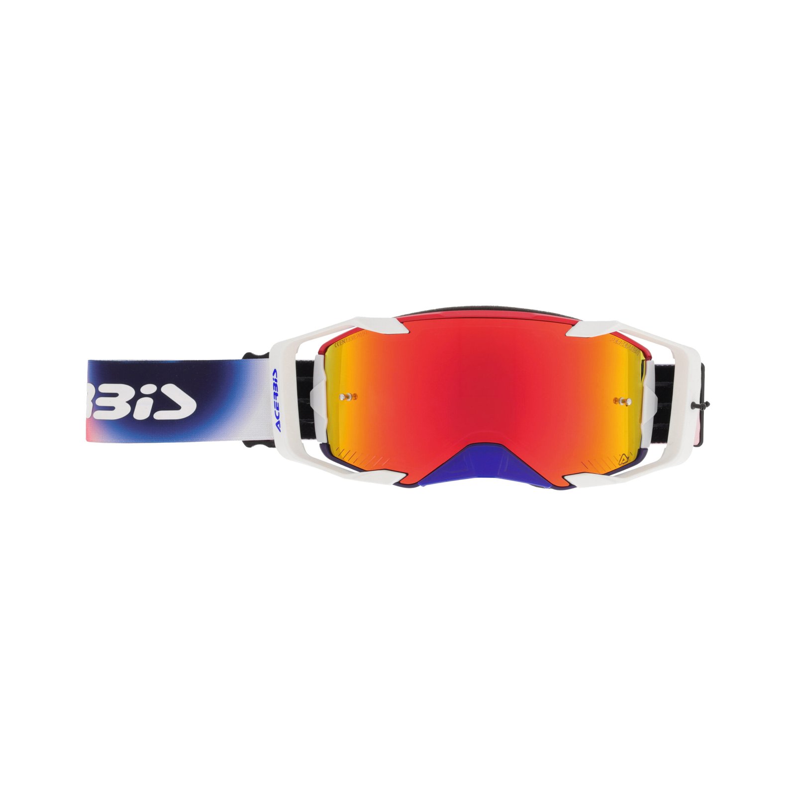 Maschera Motocross Enduro Acerbis Vortex Mirror Lente Specchiata - Blu/Rosso ( 2027 ) - immagine 2