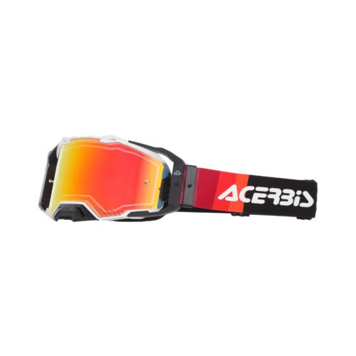 Maschera Motocross Enduro Acerbis Vulcan Mirror Lente Specchiata - Bianco/Nero ( 2027 )