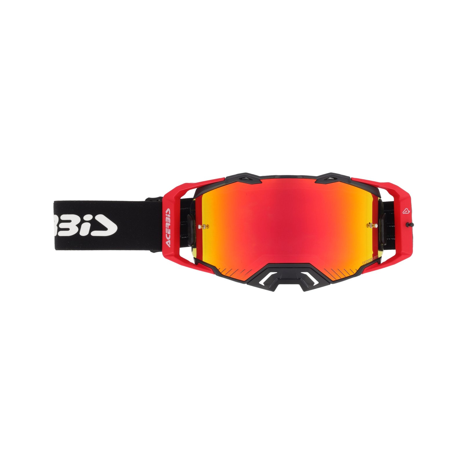 Maschera Motocross Enduro Acerbis Vulcan Mirror Lente Specchiata - Nero/Rosso ( 2027 ) - immagine 2