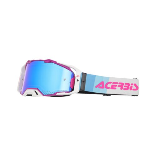 Maschera Motocross Enduro Acerbis Vulcan Mirror Lente Specchiata - Viola/Bianco ( 2027 )