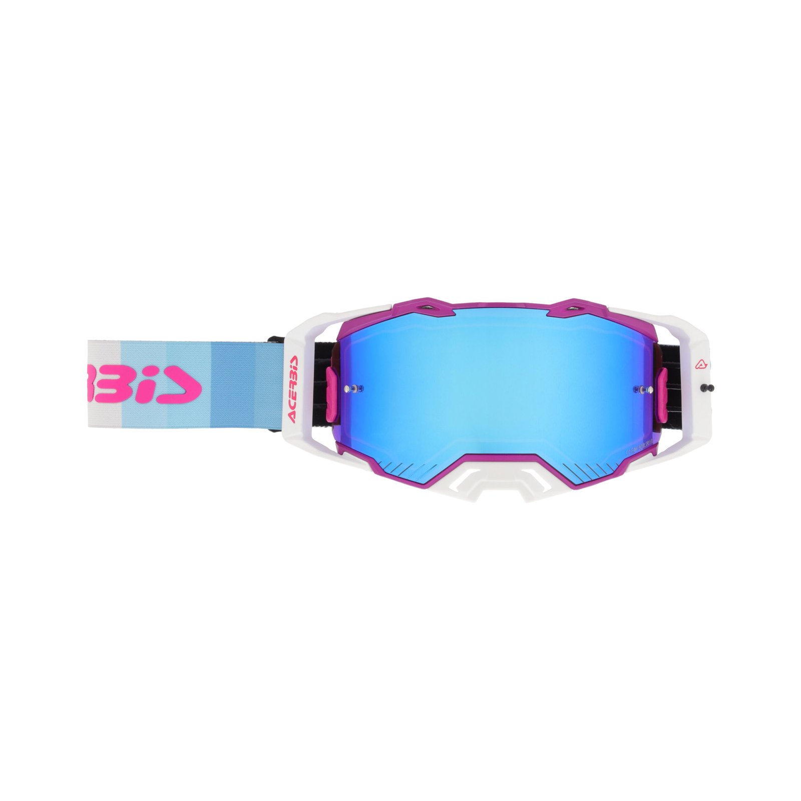 Maschera Motocross Enduro Acerbis Vulcan Mirror Lente Specchiata - Viola/Bianco ( 2027 ) - immagine 2