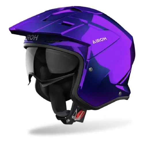 Casco Jet Airoh Kombakt Color Shimmer Viola Lucido