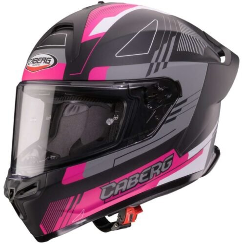 Casco Moto Integrale Caberg ROXTER COLT Nero Opaco Fucsia Bianco