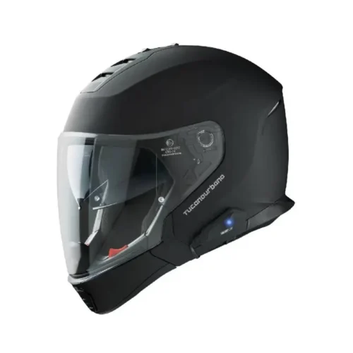 Casco Moto Integrale con Mentoniera Staccabile + Bluetooth Midland Tucano Urbano Hyperlink Matt Black | Nero Opaco