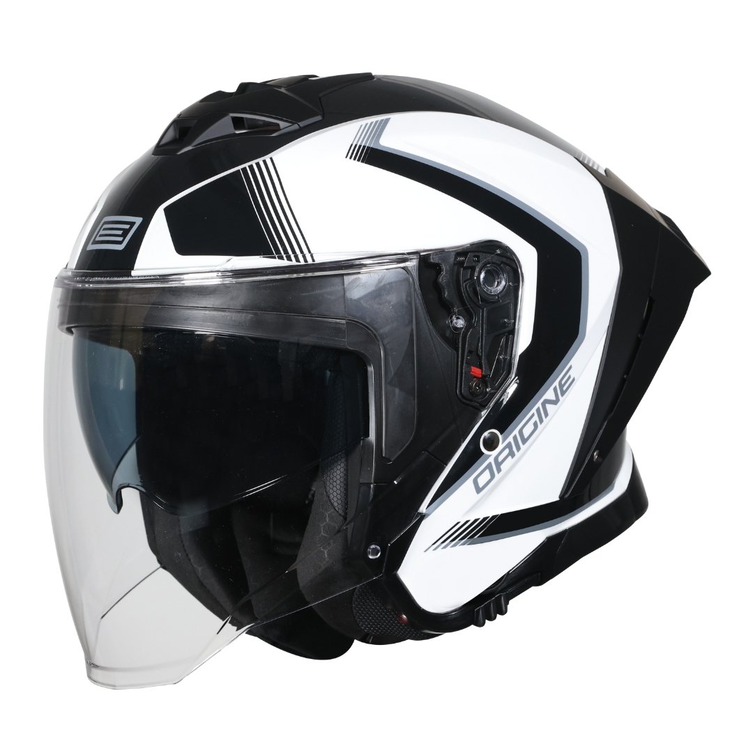 Casco Moto Origine demi-jet Aprica Black White | Bianco Nero