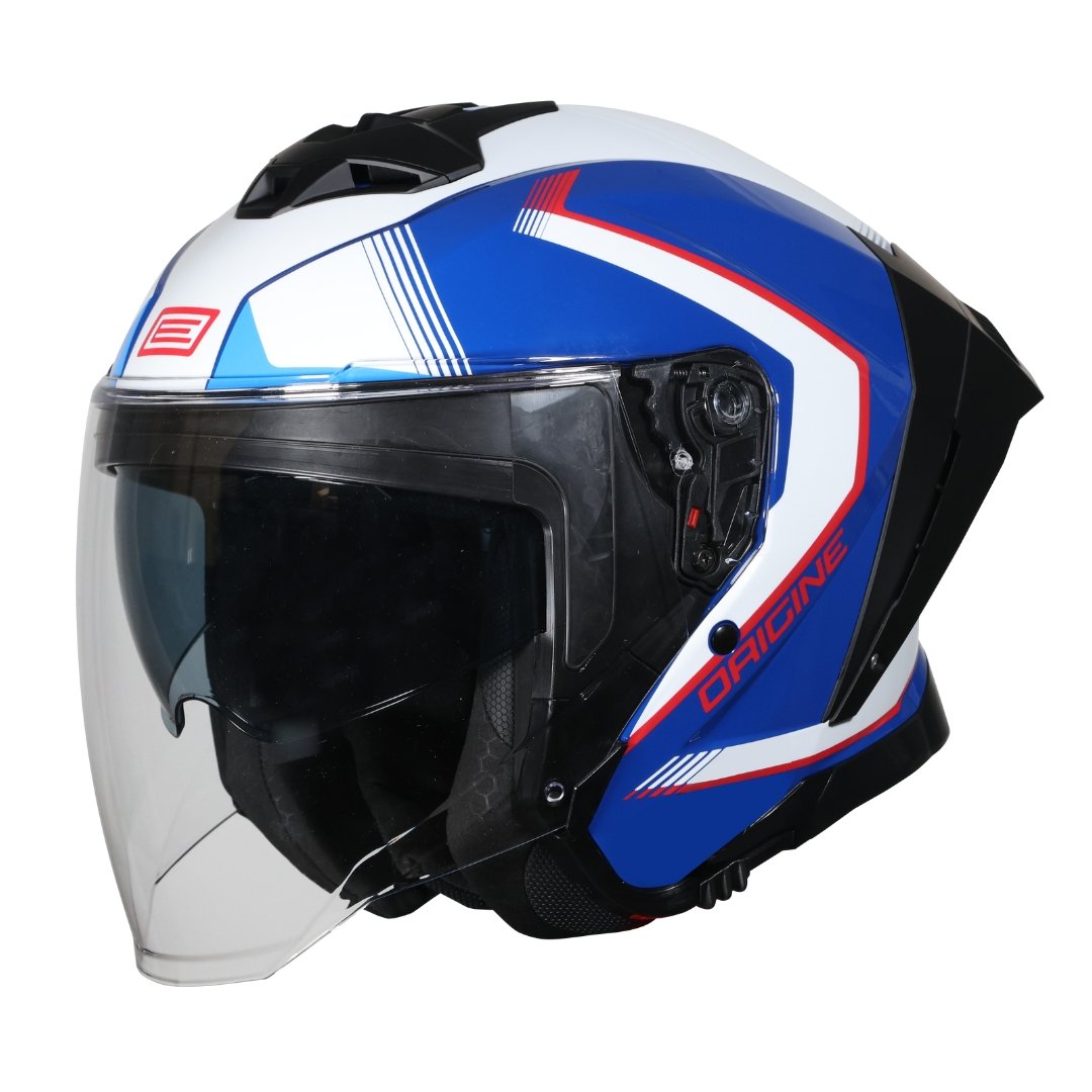 Casco Moto Origine demi-jet Aprica Red Blu Gloss | Rosso Blu Bianco