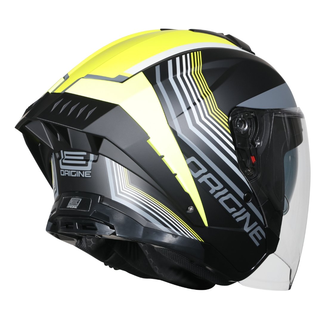 Casco Moto Scooter Origine demi-jet Aprica Shade Yellow Black Matt | Nero Giallo Opaco - immagine 2