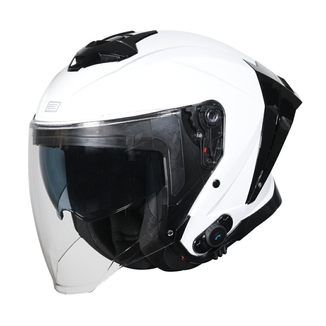 Casco Moto Scooter + Bluetooth Origine demi-jet Aprica Solid White GLoss | Bianco Lucido